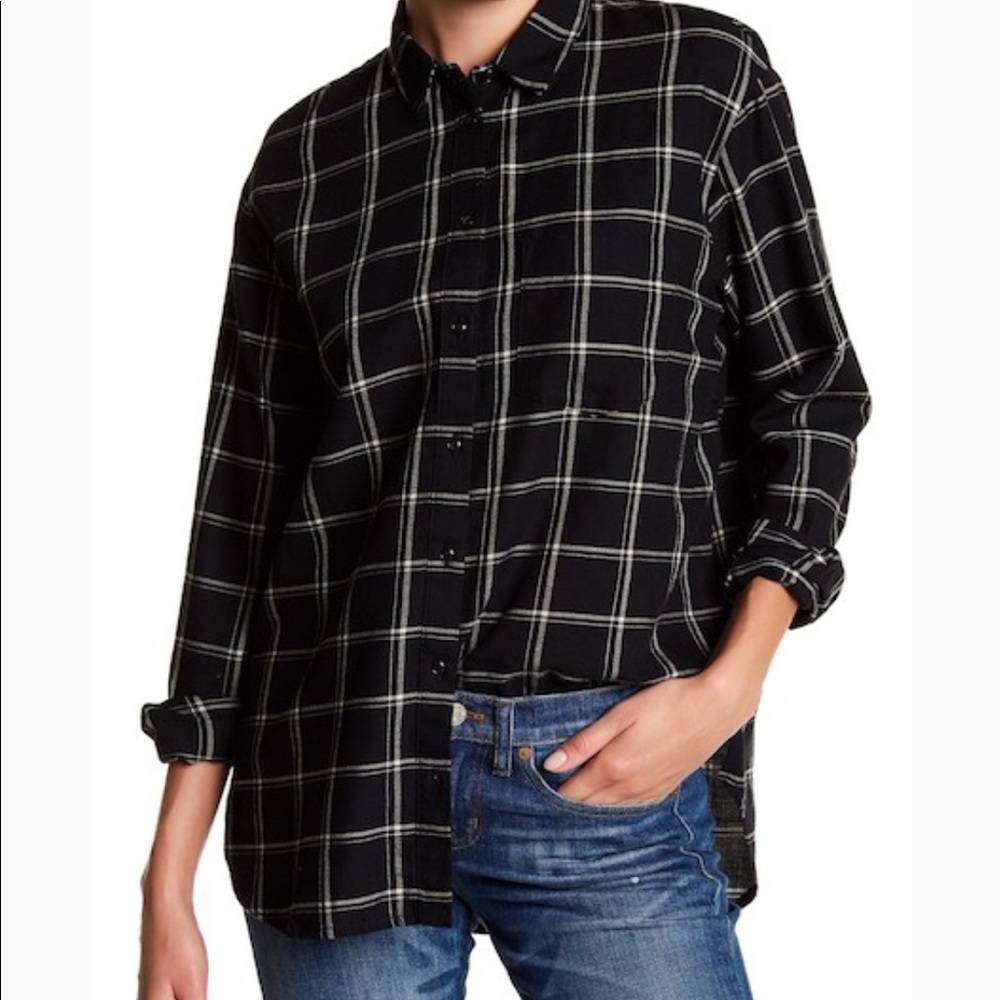 Madewell Black Oversized Flannel